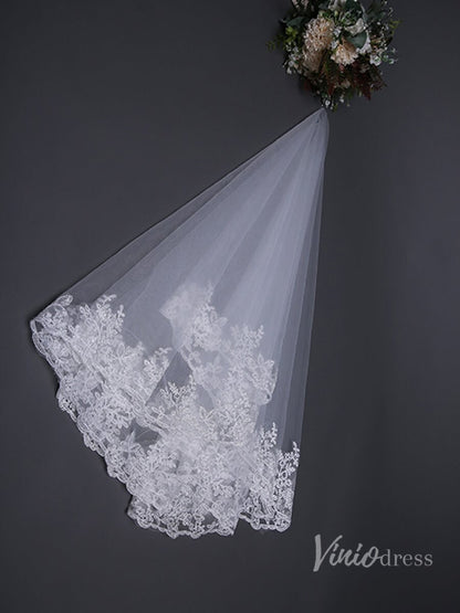 Waltz Length Mantilla Veil Viniodress TS17129-Bridal Veil 2025 -Viniodress-Ivory-