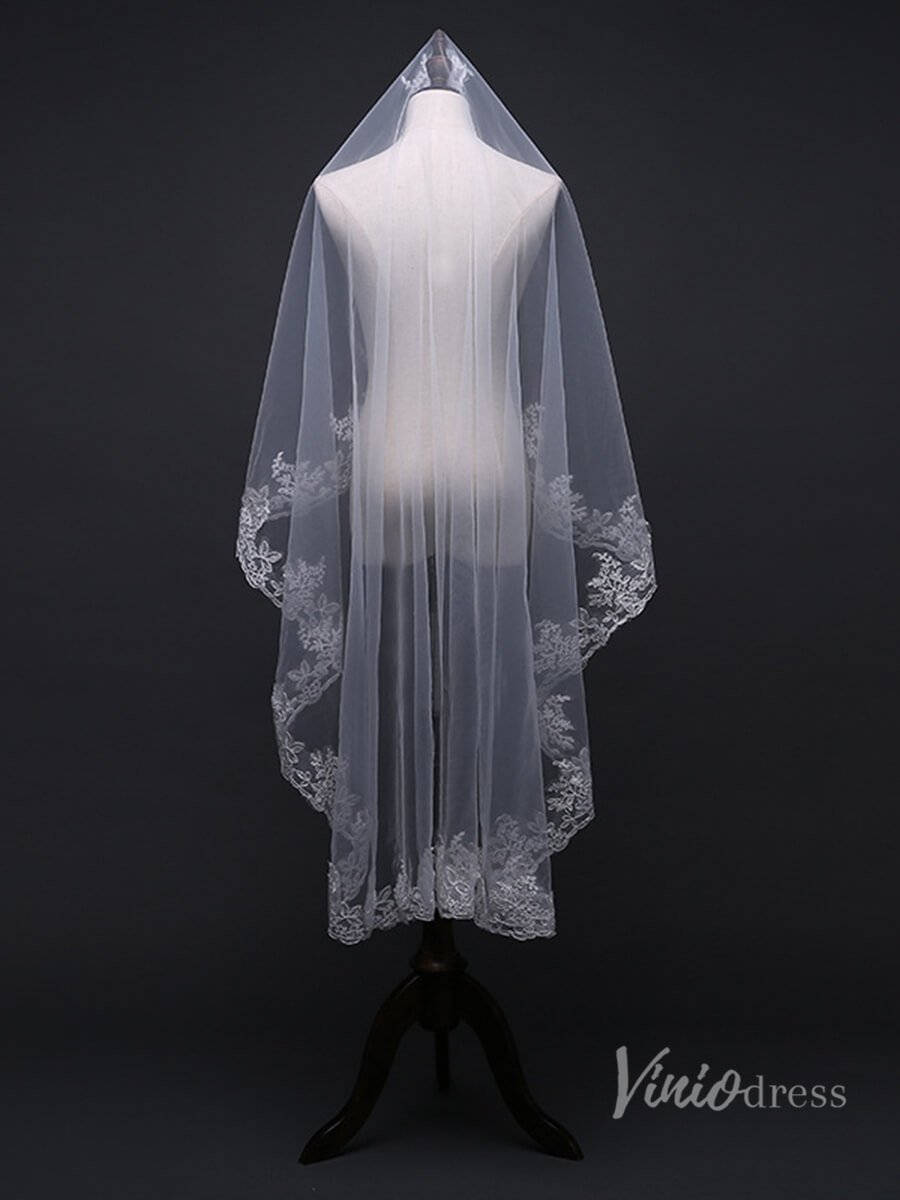 Waltz Length Mantilla Veil Viniodress TS17129-Bridal Veil 2025 -Viniodress-Ivory-