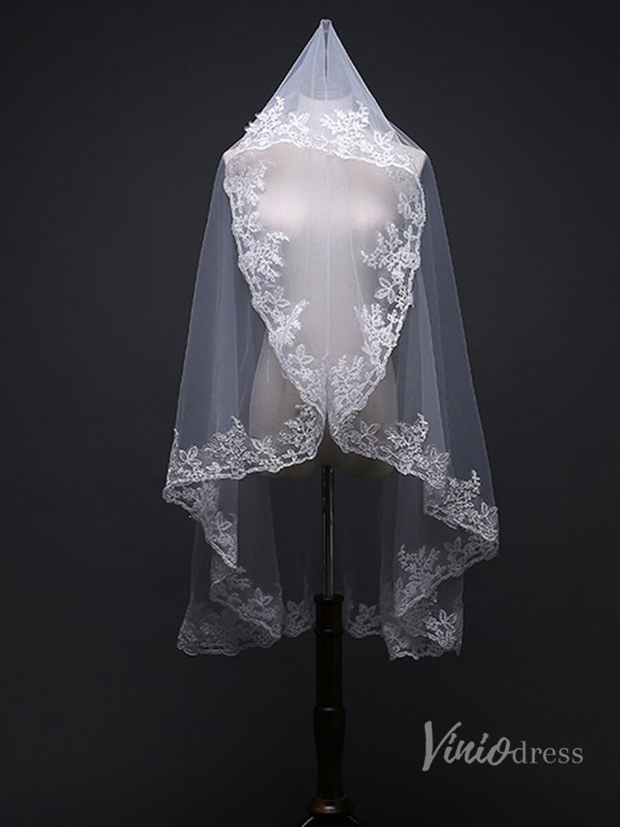 Waltz Length Mantilla Veil Viniodress TS17129-Bridal Veil 2025 -Viniodress-Ivory-