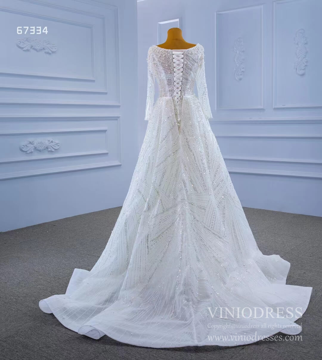 Beaded Sheath Wedding Dress with Removable Overskirt Viniodress-wedding dresses-Viniodress-Viniodress