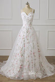 White Sweetheart Neck Prom Dresses Floral Evening Dress FD3051